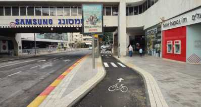 שביל אופניים חדש ברחוב דיזינגוף. צילום: פרטי