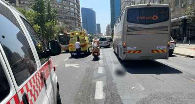 אופנוע נפגע מאוטובוס בדרך מנחם בגין בתל אביב