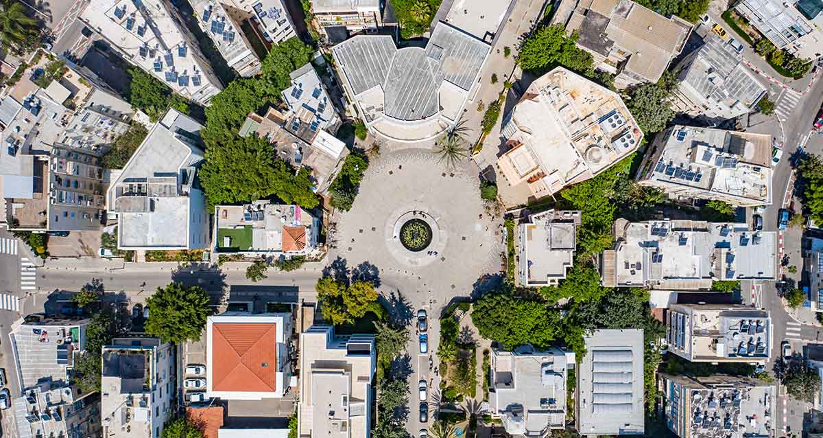 צילום רחפן, כיכר ביאליק