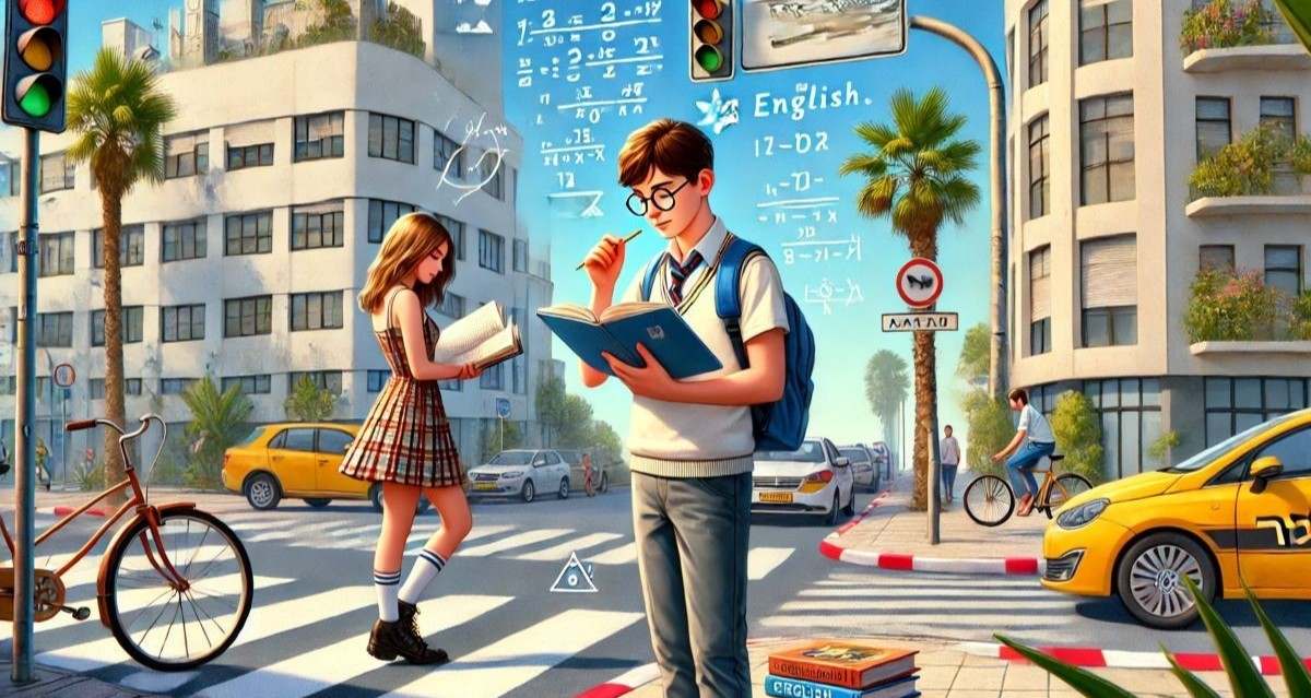 תלמידים תל אביביים. איור AI - מערכת